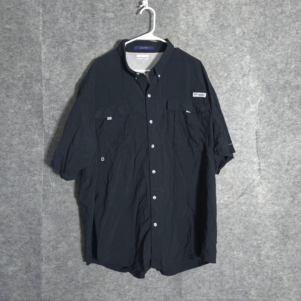 Columbia PFG Bahama II Shirt Mens 3X Black Fishing Vented Short Sleeve FS7047